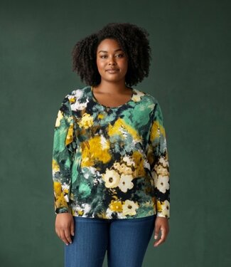 Marinello dames t- shirt Fauna groen- geel Marinello