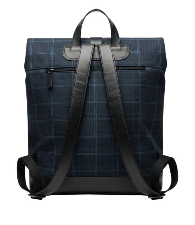rolltop rugzak / laptoptas tweed met leer