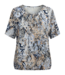 dames blouson shirt grafische print blauw- zand