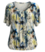 dames blouson shirt aquarel bloem lime- blauw GEB-Z26-BL-KM-6