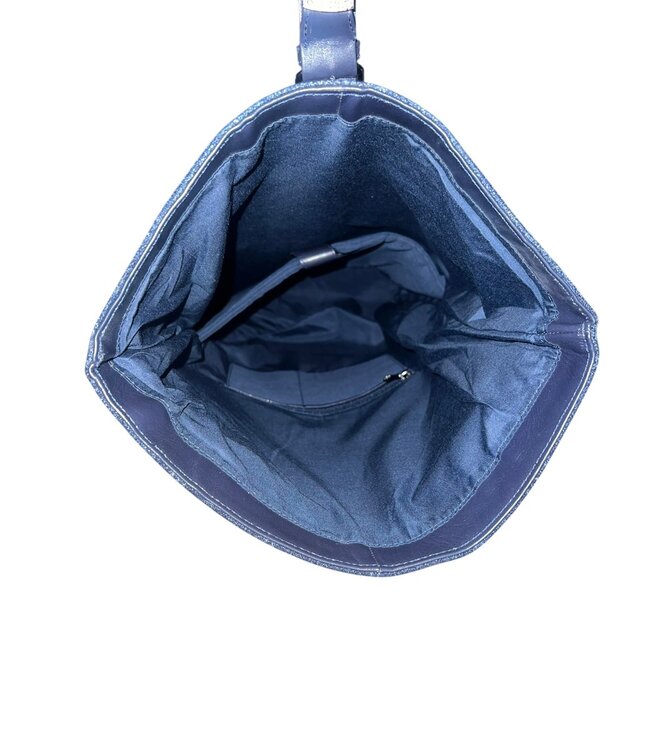 rolltop rugzak / laptoptas tweed met leer