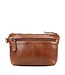 leren crossbody schoudertas dames 3- vakken cognac - HB-15272-COGNAC