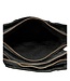 compacte leren handtas en schoudertas met studs zwart