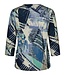 dames blouson shirt met print blauw 7/8 mouw - Barbara Lebek