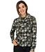 zachte dames pullover met hangcol en print groen Gabriella K.