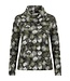 zachte dames pullover met hangcol en print groen Gabriella K.