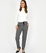 stretch broek dames visgraat motief en koord zwart- wit M.X.O.