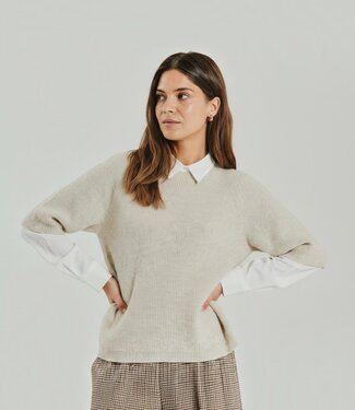 FreeQuent dames trui elleboog mouw beige ASTRID FreeQuent