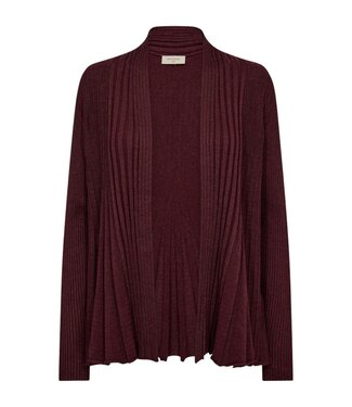 FreeQuent open dames vest plissé "Claudisse" donkerrood FreeQuent