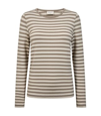 FreeQuent gestreept dames t- shirt "Liana" taupe FreeQuent