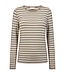 gestreept dames t- shirt "Liana" taupe FreeQuent