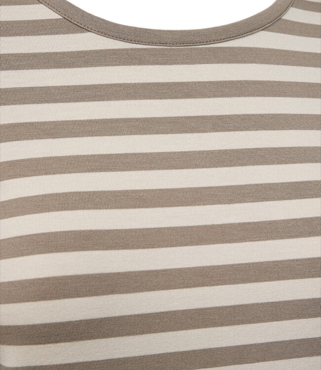 gestreept dames t- shirt "Liana" taupe FreeQuent