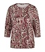 dames blouson shirt met snake- print bordeaux- rood 7/8 mouw - Barbara Lebek