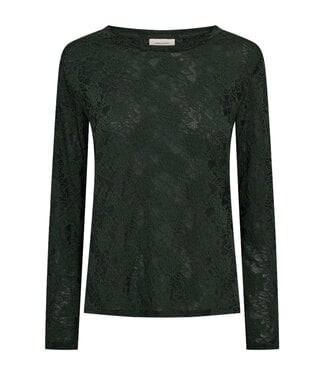 FreeQuent dames t- shirt met kant "Esvia blouse" groen FreeQuent