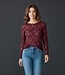 dames t- shirt met kant "Esvia blouse" bordeaux FreeQuent