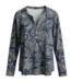 dames t- shirt (geruwd) pebble- print blauw- taupe Brandtex