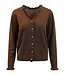 chique dames vest met parel knopen bruin Brandtex