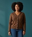 chique dames vest met parel knopen bruin Brandtex