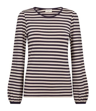 FreeQuent dames t- shirt "Liana tee" elastiek in de mouw paars FreeQuent