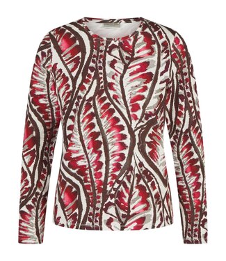Barbara Lebek dames t- shirt met print bordeaux- rood (L/M)  - Barbara Lebek
