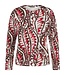 dames t- shirt met print bordeaux- rood (L/M)  - Barbara Lebek