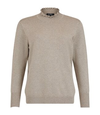 Sunday chique dames pullover turtleneck roesjes camel