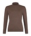 chique dames pullover turtleneck roesjes bruin