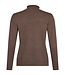 chique dames pullover turtleneck roesjes bruin