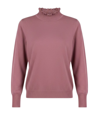 Sunday chique dames pullover turtleneck roesjes oudroze