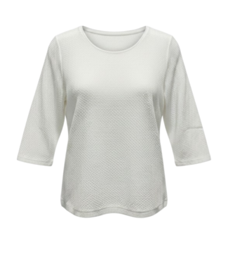Sunday effen dames blouson met boord puntjes creme/ offwhite Sunday 6352-6600-11