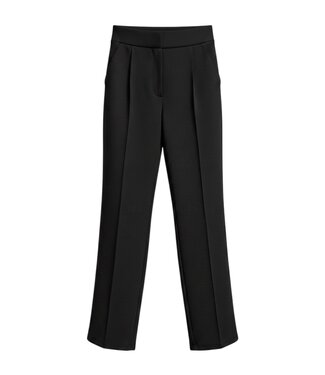 M.X.O. flared stretch broek elastische band stikplooi zwart M.X.O.