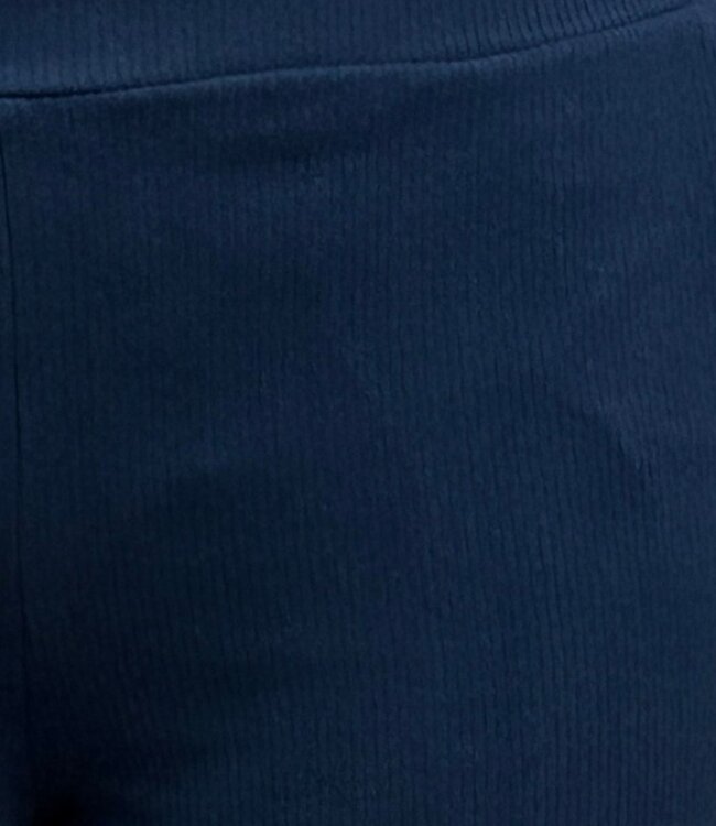 flared stretch broek elastische band fleece- rib inkt-blauw M.X.O.