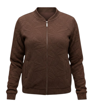 Signature bomber jasje met structuur- print bruin Signature