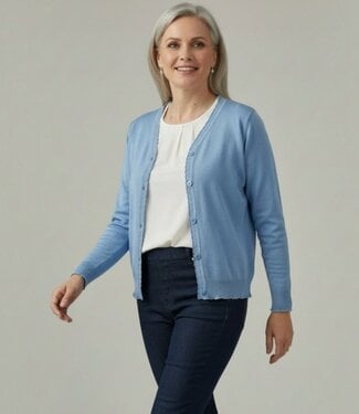 Signature chique dames vest met kartel randje blauw (allure) Signature