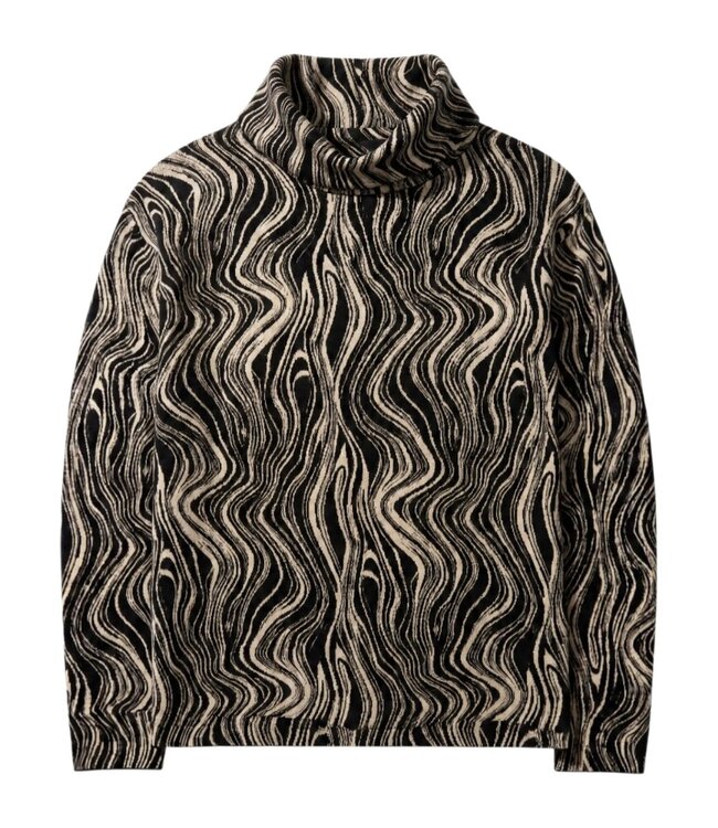 blouson pullover met col dames marmer print beige- zwart Navigazione