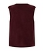 zacht dames gilet met knopen en zakjes bordeaux- rood "Teddy" FreeQuent