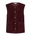zacht dames gilet met knopen en zakjes bordeaux- rood "Teddy" FreeQuent