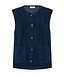 zacht dames gilet met knopen en zakjes blauw "Teddy" FreeQuent