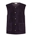 zacht dames gilet met knopen en zakjes paars "Teddy" FreeQuent