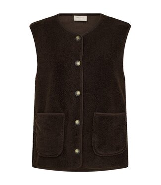 FreeQuent zacht dames gilet met knopen en zakjes bruin (mole) "Teddy" FreeQuent