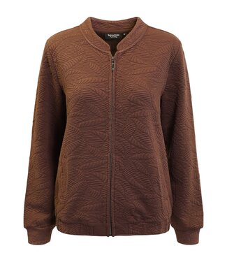 Signature bomber jasje met structuur- print bruin Signature