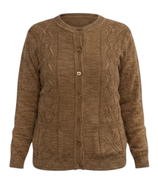 Navigazione dames vest (harig) met knopen caramel- bruin Navigazione