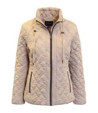 Brandtex. winterjas dames structuur en ritssluiting Cobblestone- camel Brandtex