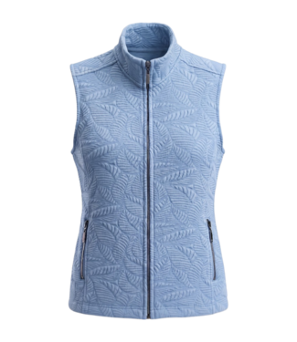 Signature dames gilet met structuur- print en ritssluiting blauw (allure) Signature