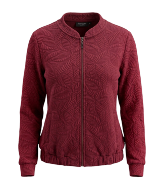Signature bomber jasje dames met structuur- print bordeaux- rood Signature