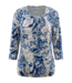 dames blouson shirt 3/4 mouw animal print blauw