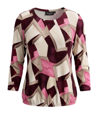 Signature dames blouson shirt blokken bordeaux- rood Signature