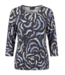 blouson pullover dames (geruwd) swirl- print blauw Brandtex