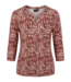 dames blouson shirt met elastiek en print met knopen oudroze Brandtex
