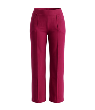 Navigazione flared stretch broek "Chiara punta" elastiek met stikplooi bordeaux- rood Navigazione